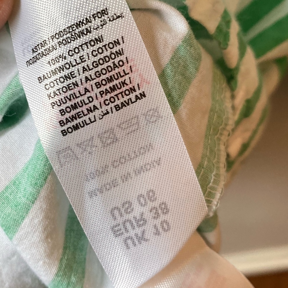 LTS | Size 6 Apple Green Stripe Oversized Cotton Long Sleeve Shirt - Picture 8 of 9